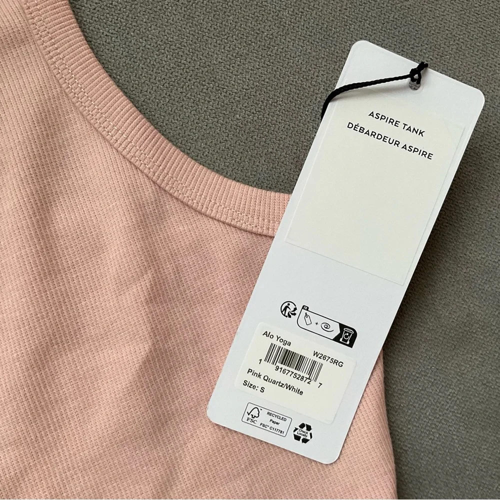 Alo Yoga Aspire Tank Pink Quartz/White S